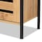Baxton Studio Vander Contemporary Oak Brown Finished Wood and Black Metal 1-Door Shoe Storage Cabinet 189-11751-ZORO - alternate 6